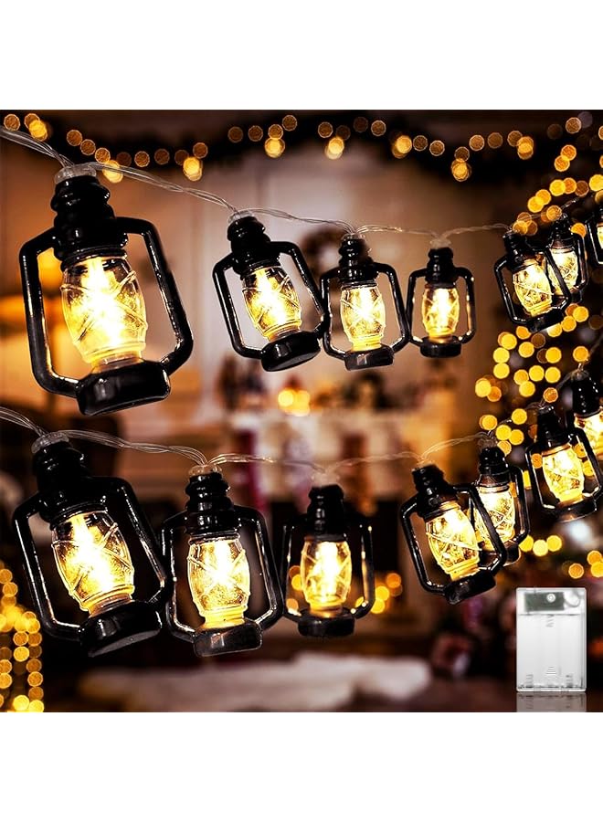 The Bros 3M/9.8FT 20 LEDS Diwali Ramadan String Light Outdoor Battery Powered Lantern Kerosene String Lights Waterproof for Eid Mubarak Christmas Halloween Wedding Patio Garden Party Decoration  - Image 1