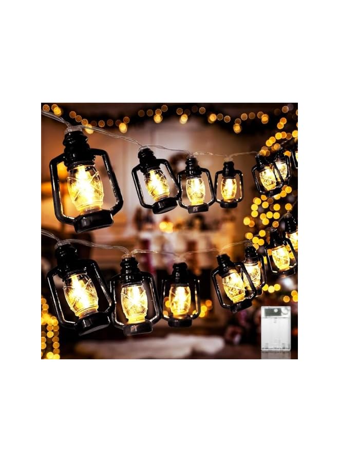 The Bros 3M/9.8FT 20 LEDS Diwali Ramadan String Light Outdoor Battery Powered Lantern Kerosene String Lights Waterproof for Eid Mubarak Christmas Halloween Wedding Patio Garden Party Decoration  - Image 2