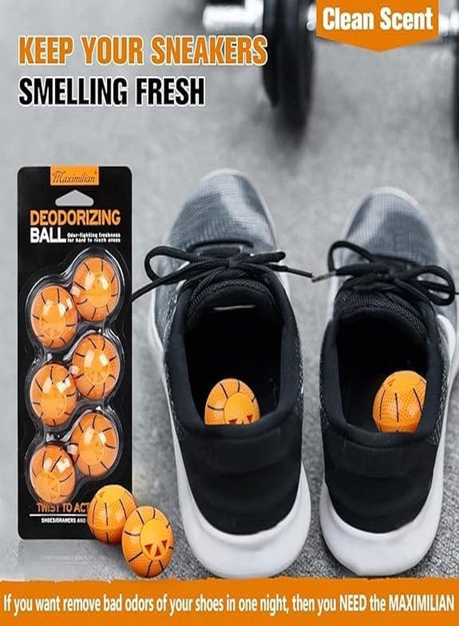 Ganraj Shoe Deodorizer Balls Strong, Odor Eliminator for Sneaker Gym Bag Closet Locker, Work Boot Drawer Freshener, Unpleasant Smell Remover Ball for Men Women Teens, 6 Packs Cologne Basketball 1 - Image 2