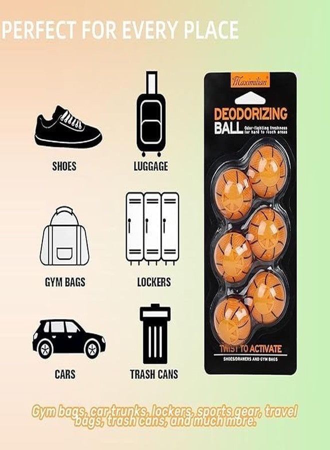Ganraj Shoe Deodorizer Balls Strong, Odor Eliminator for Sneaker Gym Bag Closet Locker, Work Boot Drawer Freshener, Unpleasant Smell Remover Ball for Men Women Teens, 6 Packs Cologne Basketball 1 - Image 5