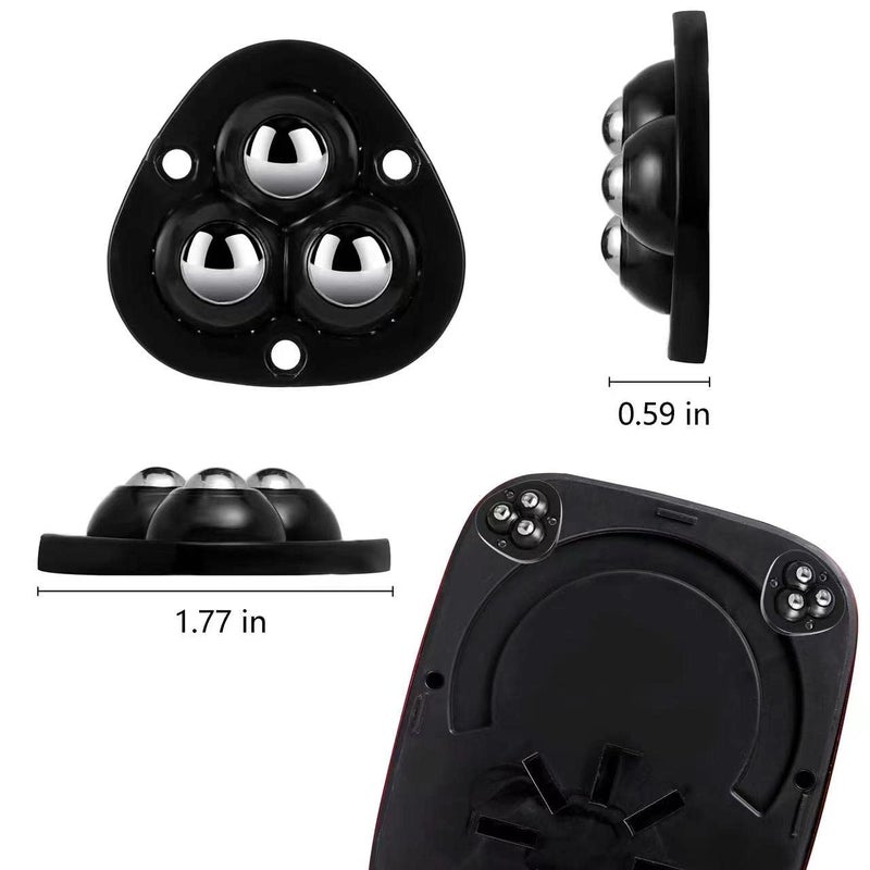 wuher 12 PCS Small Appliance Casters Wheels Sticky Swivel Pulleys Mini Self Adhesive Universal Wheel 360 Degree Rotation Storage Box Furniture Bins Bottom Trash Can Kitchen Appliances Caster (Black) - Image 4