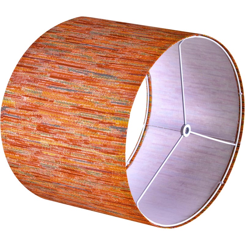 GO&SO Set of 2 Stripe Drum Lamp Shades Chroma Red- 13"x13"x10" (Spider) - Bohemia Style Replacement Lampshade for Table, Floor & Bedside Lamps -Handcrafted Natural Fabric Lamp Shade -Easy Assembly - Image 5