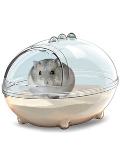 Hamster Bathroom, Hamster Bathtub Box,dust Bath for Hamster, Hamster Sand Bath Container, Hamster Bath, Hamster Bathing Bowl,Transparent Beds, Hamster Bathtub Toilet for Hamster Accessories, Small