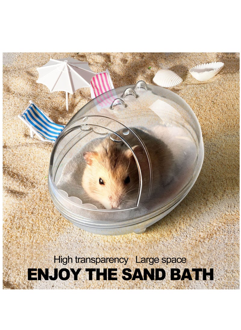 Excefore - Hamster Bathroom, Hamster Bathtub Box,dust Bath for Hamster, Hamster Sand Bath Container, Hamster Bath, Hamster Bathing Bowl,Transparent Beds, Hamster Bathtub Toilet for Hamster Accessories, Small - Image 1