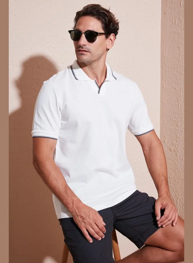 Buratti  Buratti Cotton Regular Fit Stripe Detailed Polo Collar T Shirt Men's POLO COLLAR T SHIRT 5902964 for Men | Best Price UAE