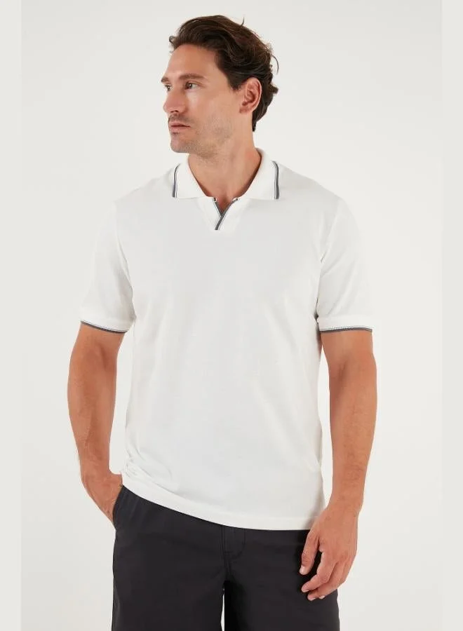 Buratti  Buratti Cotton Regular Fit Stripe Detailed Polo Collar T Shirt Men's POLO COLLAR T SHIRT 5902964 for Men | Best Price UAE