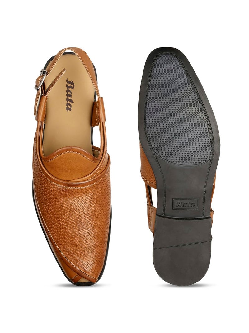 Bata باتا رجالي بيشاوري تان صندل - 7 المملكة المتحدة (8613055) - Image 4