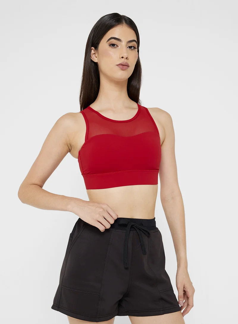 FRWD Mesh Panel Sports Bra with Back Clasp