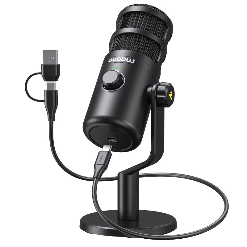 MAONO USB Dynamic Microphone Podcast Recording Microphone with Gain Knob Plug Play Metal Structure VoiceIsolating Technology Cardioid Studio PC Mic for Streaming Vocal Home StudioPD100U - Image 2