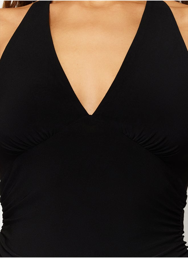 trendyol - Black Halter Knitted Blouse TWOSS24BZ00061 - Image 1