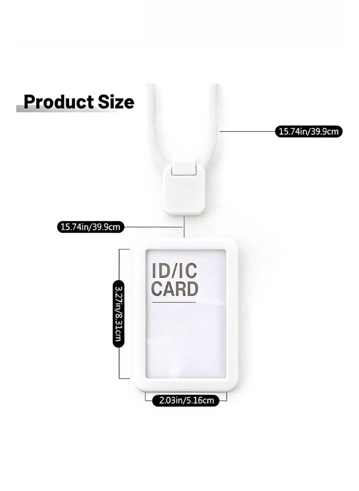 SENDEFN Premium ID Badge Holder with Lanyard, Retractable Badge Reel, Safety Breakaway Buckle, Card Slots Soft Silicone ID Card Holder Vertical for Office Staff Teachers Employees （White-Vertical） - Image 4