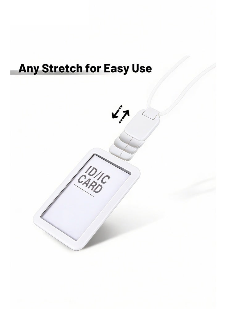 SENDEFN Premium ID Badge Holder with Lanyard, Retractable Badge Reel, Safety Breakaway Buckle, Card Slots Soft Silicone ID Card Holder Vertical for Office Staff Teachers Employees （White-Vertical） - Image 3