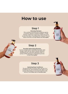 Fix My Curls Wash Day Trio | Cleansing & Moisturizing Shampoo, Hydrating Deep Conditioner | Silicone & Sulphate Free | For Curly, Wavy Hair| 250Ml Each  - Image 3