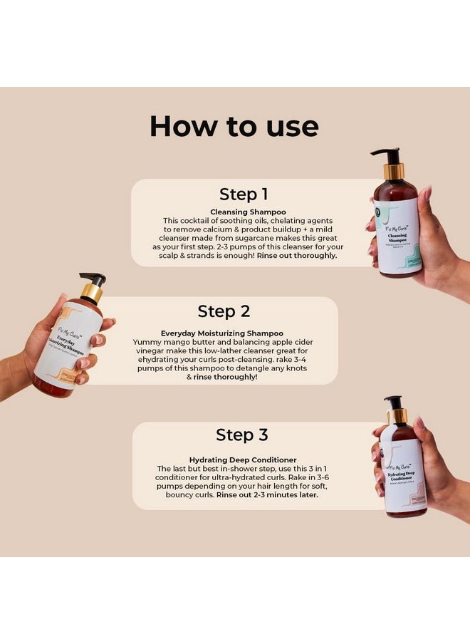 Fix My Curls Wash Day Trio | Cleansing & Moisturizing Shampoo, Hydrating Deep Conditioner | Silicone & Sulphate Free | For Curly, Wavy Hair| 250Ml Each  - Image 3