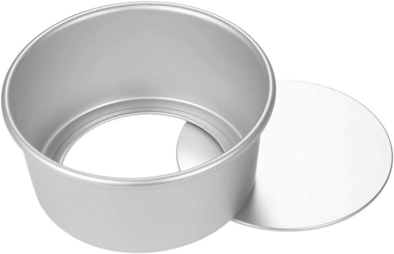 Delfino 8-Inch Non-Stick Deep Aluminum Round Cake Pan, Cake Mold with Removable Bottom for Birthday/Wedding/Celebration Cake Baking Round Cake Tin Set with Loose Base-Professional Bakeware - Image 1