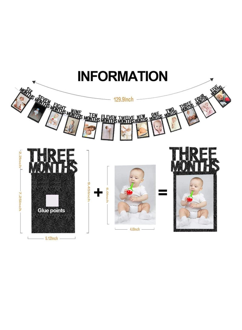 KASTWAVE 1st Birthday Baby Photo Banner and Alphabet ONE Bunting with Cake Topper for Baby Show First Birthday Party Decoration - Image 5