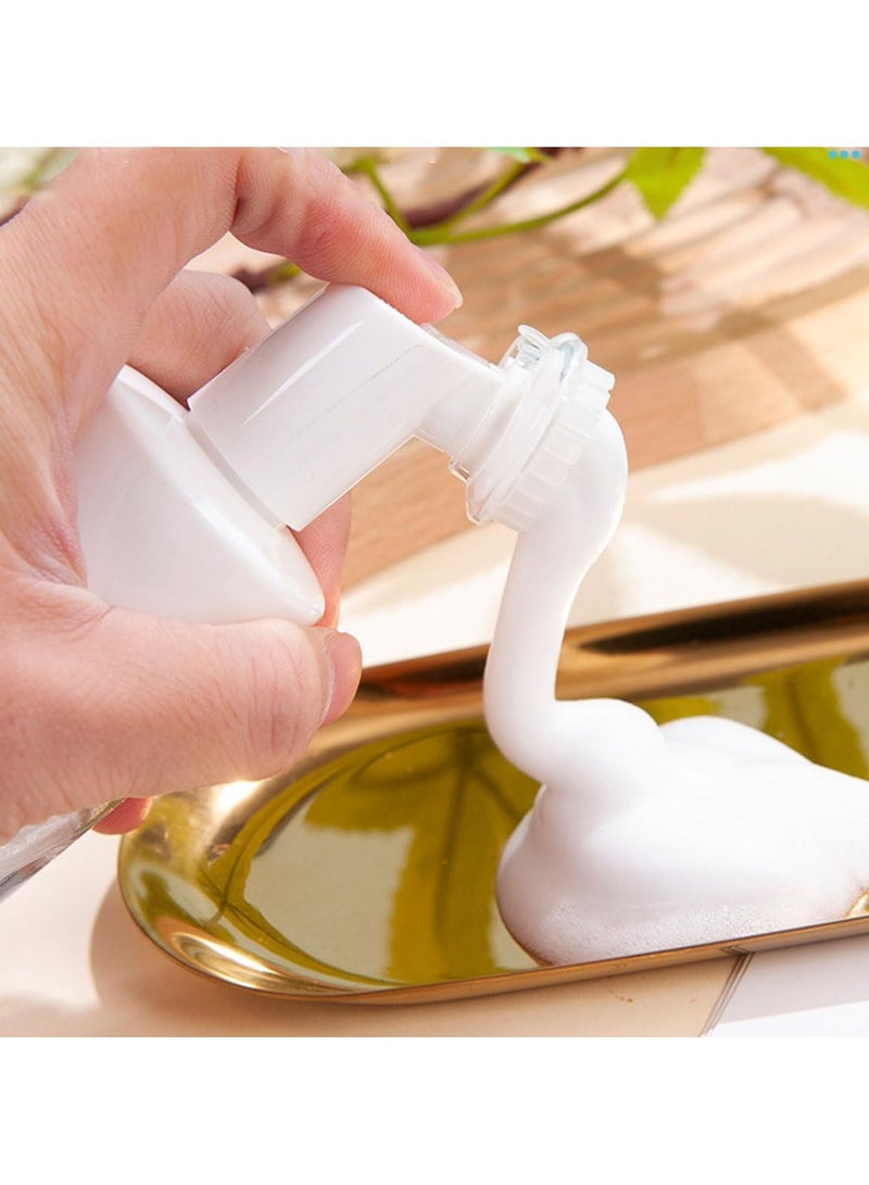 MOMENT 2Pack Foam Pump Bottle With Silicone Cleanser Brush, 200ML Travel Foaming Empty Dispenser, Refillable Container for Hand Soap, Cleaner, Shampoo, Transparent White - Image 2