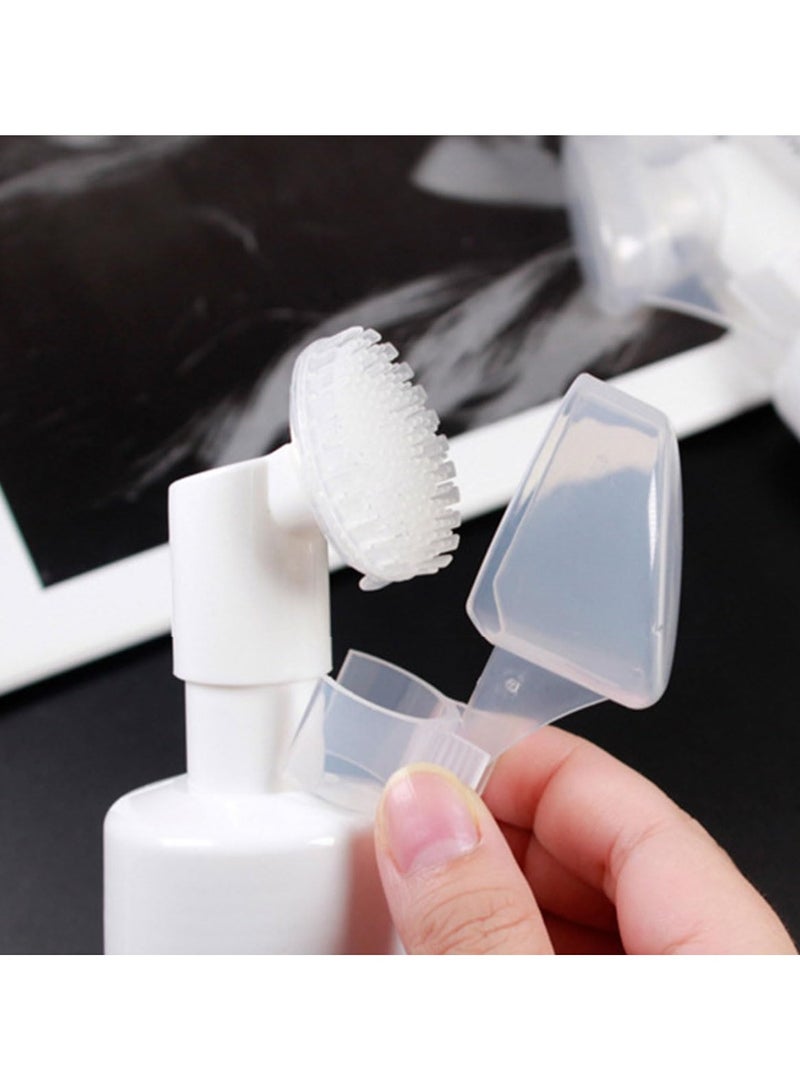 MOMENT 2Pack Foam Pump Bottle With Silicone Cleanser Brush, 200ML Travel Foaming Empty Dispenser, Refillable Container for Hand Soap, Cleaner, Shampoo, Transparent White - Image 5