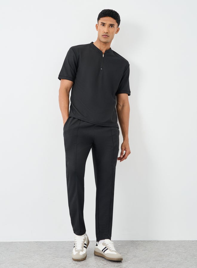 ستايلي طقم تي شيرت وبنطلون رياضي رجالي سادة بقصة عادية - Image 1