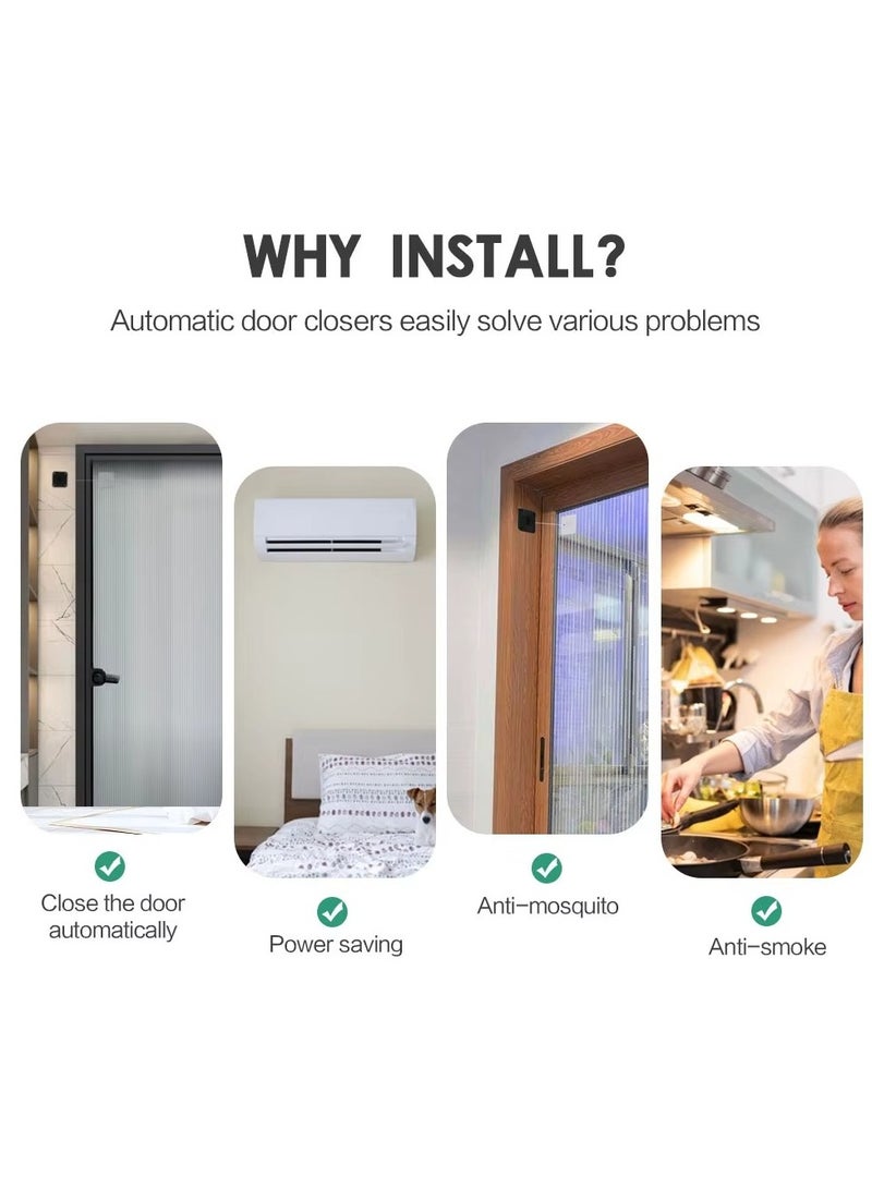 MOTION Automatic Door Closer with 3M Adhesive, Heavy Duty 28LB Pull, Stick-On Wire Closer for Most Doors, Easy Install, No Drilling - Image 5