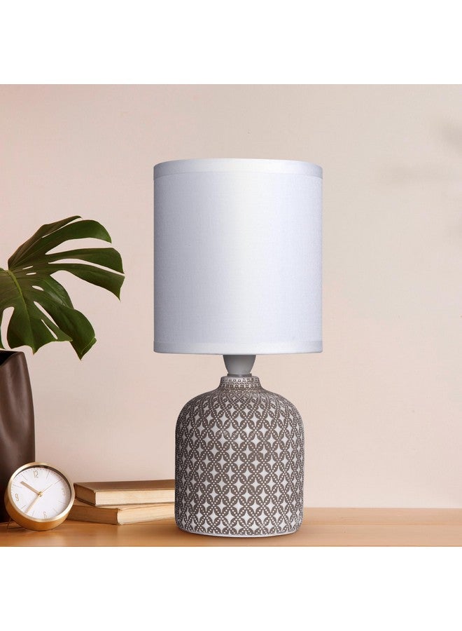 MAGIK Moroccan Mist Decorative Table Lamp (Taupe) | Concrete Base with Off-White Fabric Shade | Includes 5W LED Bulb | E14 Holder | Elegant Ambient Lighting for Bedroom, Living Room & Study - Image 1