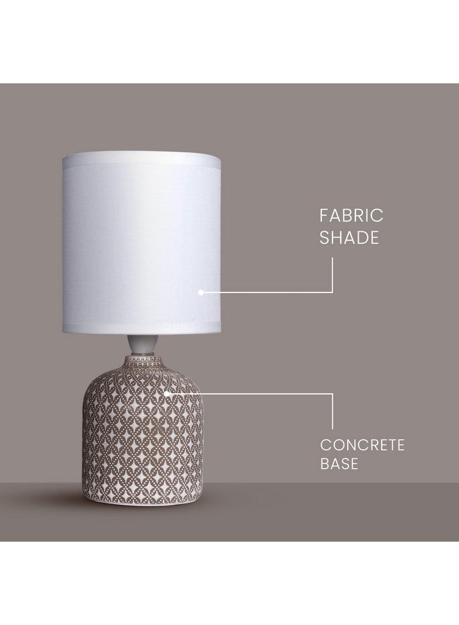 MAGIK Moroccan Mist Decorative Table Lamp (Taupe) | Concrete Base with Off-White Fabric Shade | Includes 5W LED Bulb | E14 Holder | Elegant Ambient Lighting for Bedroom, Living Room & Study - Image 3