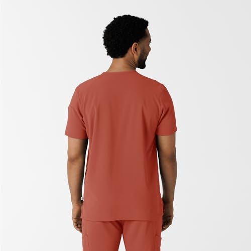 Wink Renew Men's V-Neck 5 Pocket Scrub Top, Mineral Red, XS - Image 3