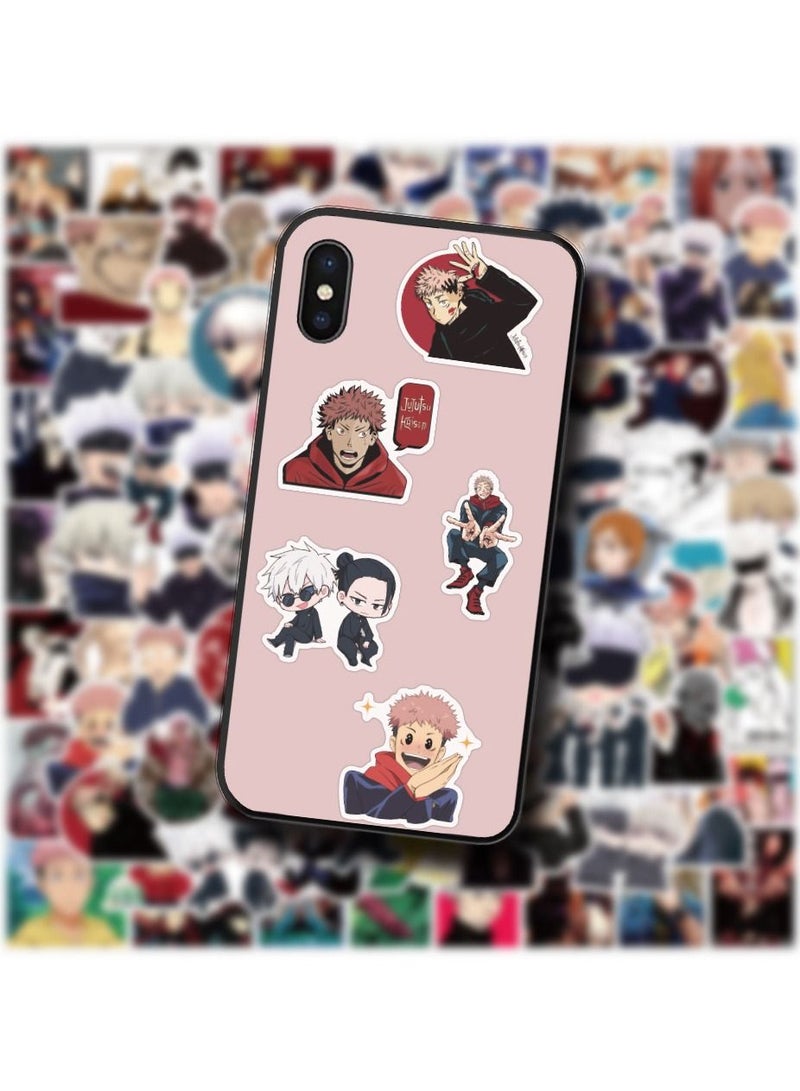 100 Pcs Jujutsu Kaisen Waterproof Stickers Cute Anime Cartoon Vinyl Aesthetic Sticker Laptop Skateboard Luggage Computer Water Bottle Graffiti Sticker Packs for Kids Teens Girls Adults - Image 4