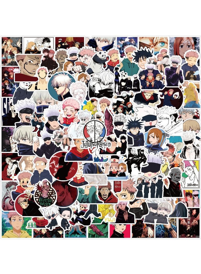 100 Pcs Jujutsu Kaisen Waterproof Stickers Cute Anime Cartoon Vinyl Aesthetic Sticker Laptop Skateboard Luggage Computer Water Bottle Graffiti Sticker Packs for Kids Teens Girls Adults - Image 1