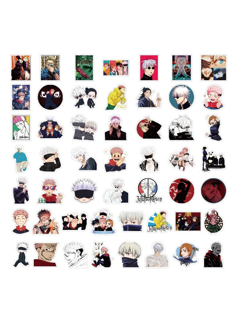 100 Pcs Jujutsu Kaisen Waterproof Stickers Cute Anime Cartoon Vinyl Aesthetic Sticker Laptop Skateboard Luggage Computer Water Bottle Graffiti Sticker Packs for Kids Teens Girls Adults - Image 2