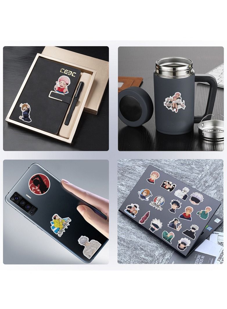 100 Pcs Jujutsu Kaisen Waterproof Stickers Cute Anime Cartoon Vinyl Aesthetic Sticker Laptop Skateboard Luggage Computer Water Bottle Graffiti Sticker Packs for Kids Teens Girls Adults - Image 5