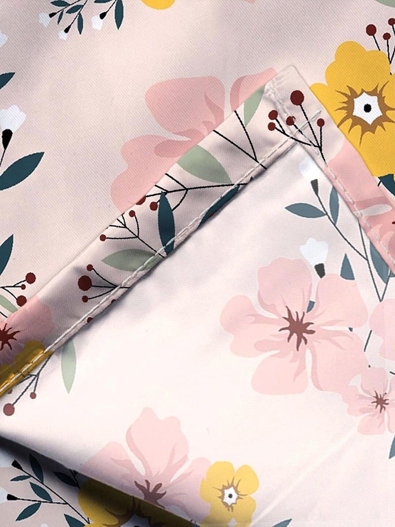 LOOMLYFE 300 TC Microfiber XXL Soft Cotton Super King Size Bedsheet for Double Bed, King Size 108 Inches X 108 Inches, 9 Feet, 275 X 275 cm with 2 Large Size Pillow Covers - PeachYellowFlowers - Image 4