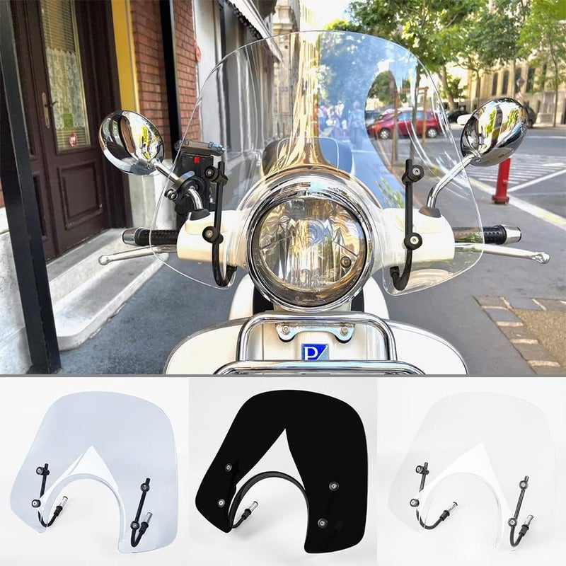 Fayedenicy Sport Bikes Scooter Windscreen Windshield Flyscreen Wind Screen Deflector Protector for Piaggio Vespa LX 150 125 50 LX125 LX150 LX50 GT200 GT 200 GTS250 GTS300 GTS 250 300 125 Super Sport Bj (Smoke) - Image 1
