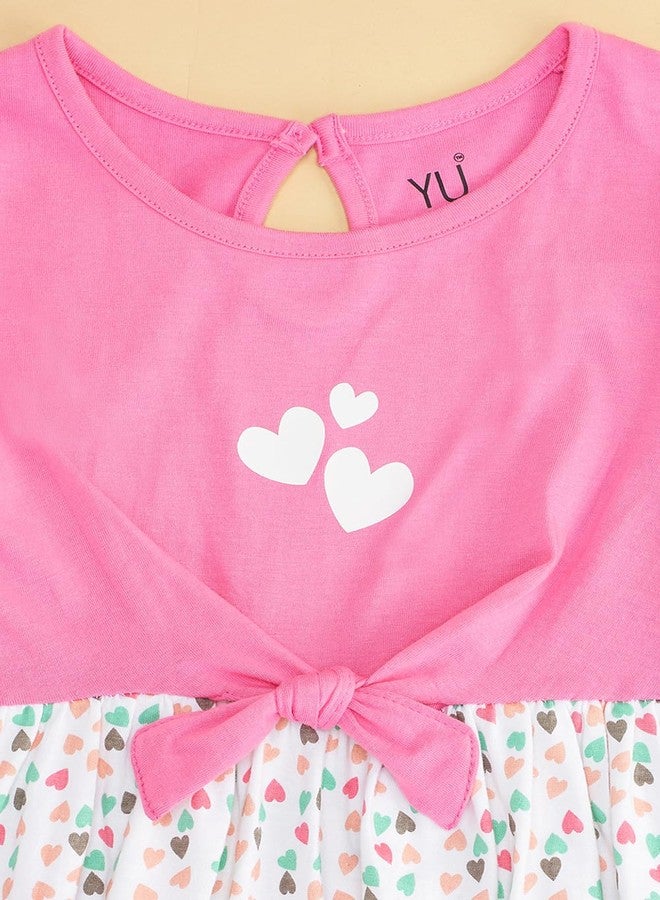 YU by Pantaloons Girl's Cotton Classic Midi Dress (110143422008_Pink - Image 3