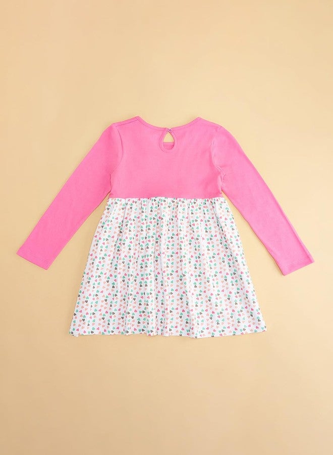 YU by Pantaloons Girl's Cotton Classic Midi Dress (110143422008_Pink - Image 5