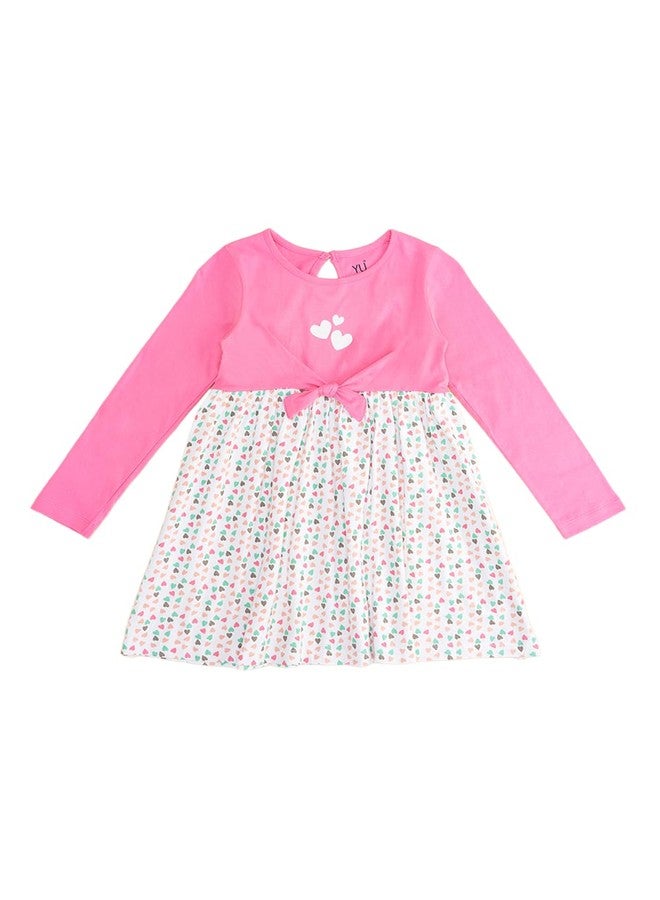 YU by Pantaloons Girl's Cotton Classic Midi Dress (110143422008_Pink - Image 1