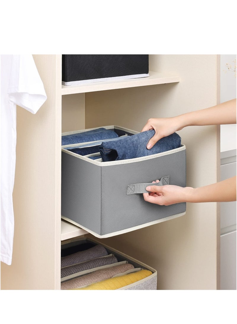 SYOSI - Wardrobe Clothes Organizer, 2 Pack Foldable Jeans Drawer Closet Organizer with Handles, Closet Organizers and Storage for Clothes, Jeans, Sweater, Grey - Image 1