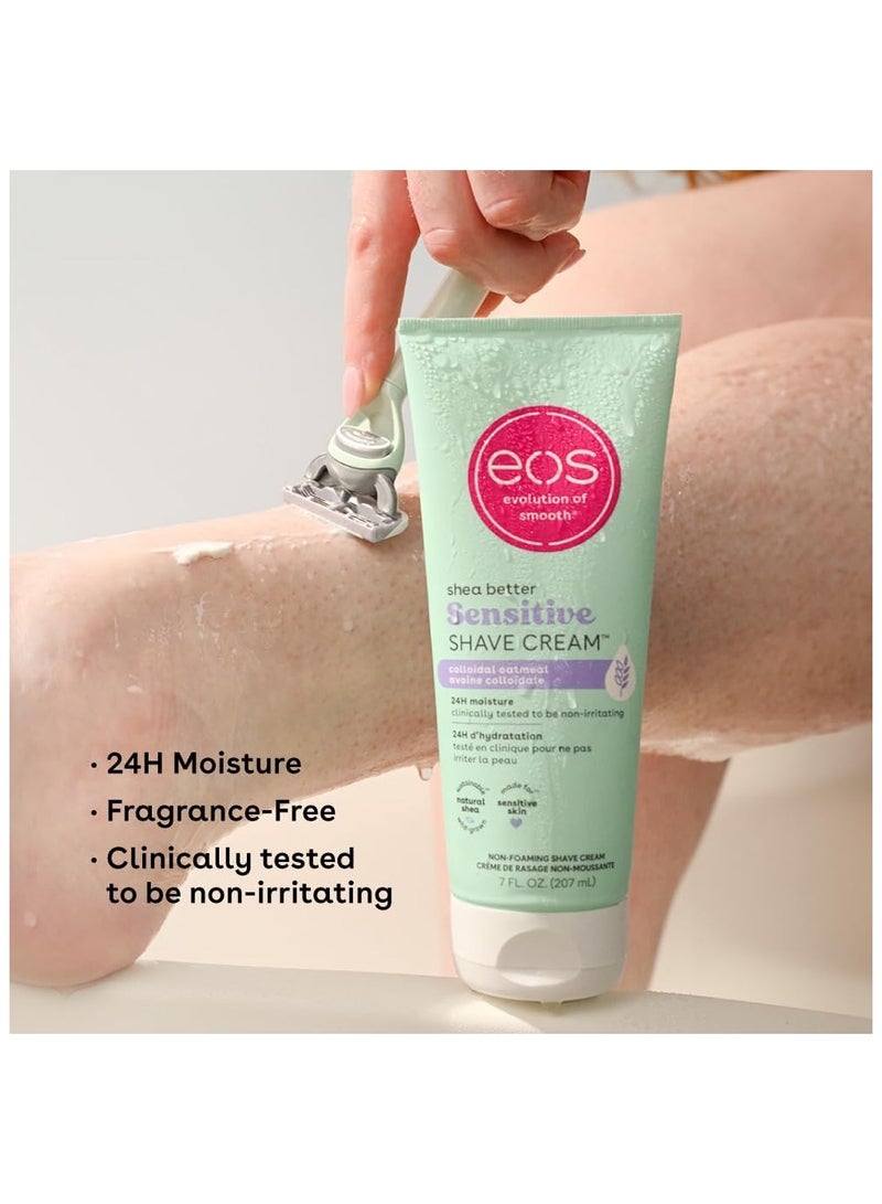 EOS كريم الحلاقة للبشرة الحساسة للنساء من eos | كريم الحلاقة والعناية بالبشرة وغسول الشوفان الغروي | ترطيب لمدة 24 ساعة | 7 أونصة سائلة، (2031521) - Image 3