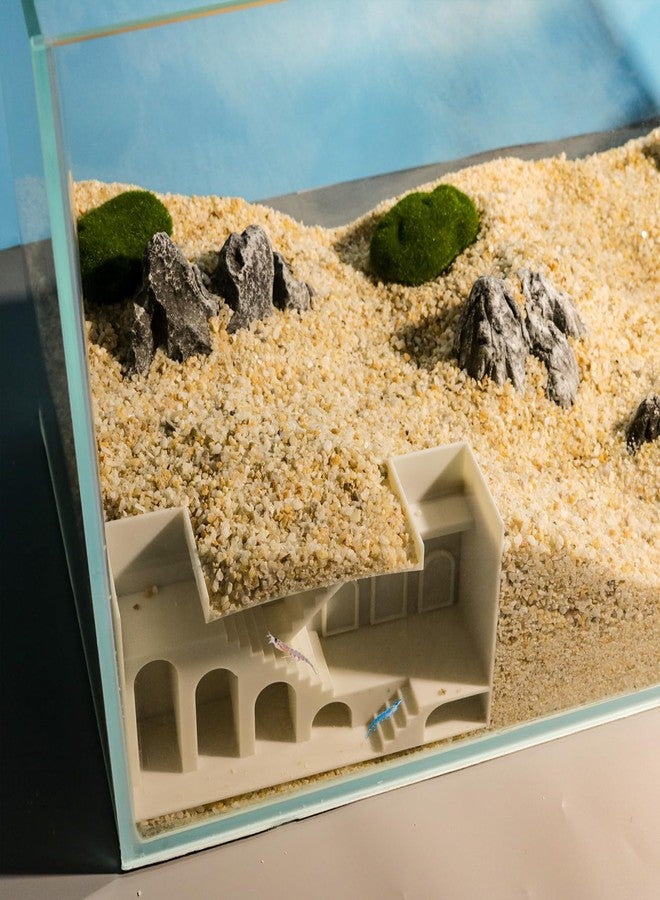 LingoFoto Aquarium Undergravel Fish Tunnel Hide Cave Corner Castle Tank Decorations Under Gravel Viewing Tunnel Fish & Shrimp Cave for Aquarium Hideout(White,Style A) - Image 2