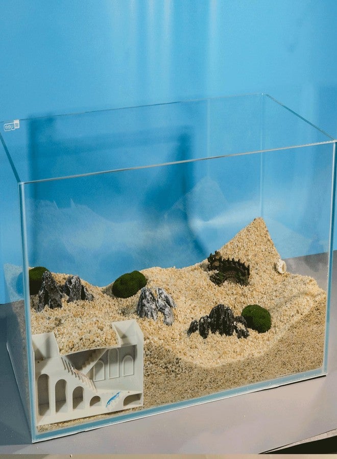 LingoFoto Aquarium Undergravel Fish Tunnel Hide Cave Corner Castle Tank Decorations Under Gravel Viewing Tunnel Fish & Shrimp Cave for Aquarium Hideout(White,Style A) - Image 5