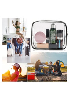 KASTWAVE Hand Bag Clear Makeup Bags Clear Cosmetics Bag Transparent Tote Bag Thick PVC Zippered Toiletry Carry Pouch Waterproof Makeup Artist Large Bag Diaper Shoulder Bag Beach Bag  - Image 5