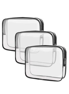 KASTWAVE Hand Bag Clear Makeup Bags Clear Cosmetics Bag Transparent Tote Bag Thick PVC Zippered Toiletry Carry Pouch Waterproof Makeup Artist Large Bag Diaper Shoulder Bag Beach Bag  - Image 1