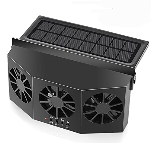 CYDZSW Car Solar Powered Window Exhaust Fan,Car Air Purifier,Car Solar Power Air Vent Radiator Fans for Backseat or Frontseat,Vehicle Ventilation Fan(Black) - Image 1