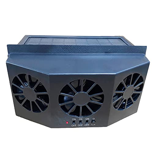 CYDZSW Car Solar Powered Window Exhaust Fan,Car Air Purifier,Car Solar Power Air Vent Radiator Fans for Backseat or Frontseat,Vehicle Ventilation Fan(Black) - Image 2