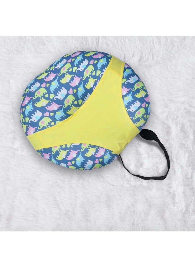Kradyl Kroft 5In1 Baby Feeding Pillow With 100% Cotton Detachable Cover | Belt And Hoop Breastfeeding Nursing Pillow, Dancing Elephants,Multicolour - Image 3