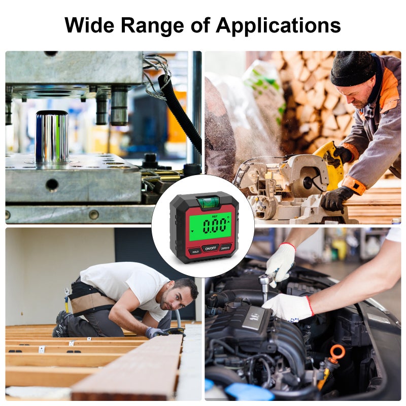 Digital Angle Finder: Red Ultra-small Portable Design - Magnetic Adsorption & Measurement Conversion Angle Measuring Tool for Precision Measuring Tasks - Image 3