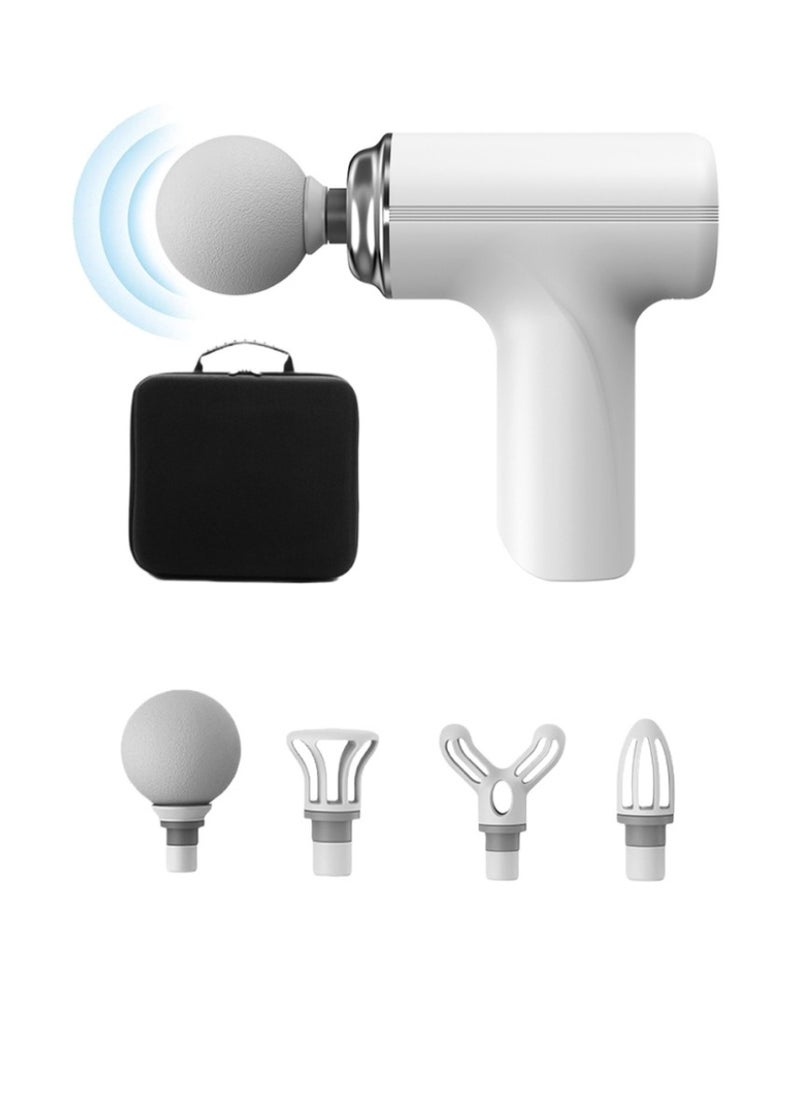 EqiEch - Mini Powerful Fascial Gun Deep Tissue Percussive Muscle Back Head Massager For Pain Relief With 4 Massage Heads 6 Massage Speeds - Image 1