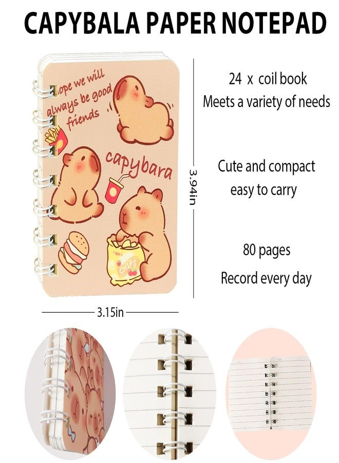 Daphilly 96 Pcs Capybara Gifts Bulk,4-in-1 Ballpoint Pens,Stickers,Notepads,Organza Bulk Gifts Set for Teachers School Office Party Favor Supplies - Image 3