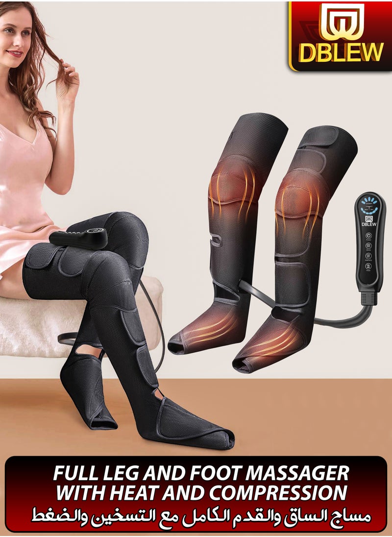 DBLEW Full Leg Calves Thigh And Foot Air Compression Massager Machine Pressure Recovery Lymphatic Drainage Therapy Calf Feet Blood Circulation Muscles And Tissue Pain Relief With Heat Rhythmic Compress  - Image 1