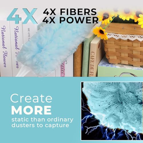 MAXOSHINE Disposable Microfiber Feather Duster for Home Cleaning with 5 Refills-Multipurpose Dusting Brush with Bendable Head Ideal for Cleaning AC Vents Car Blinds Furniture Hard-to-Reach Gaps - Image 4